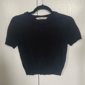 bluenotes black knitted crop top